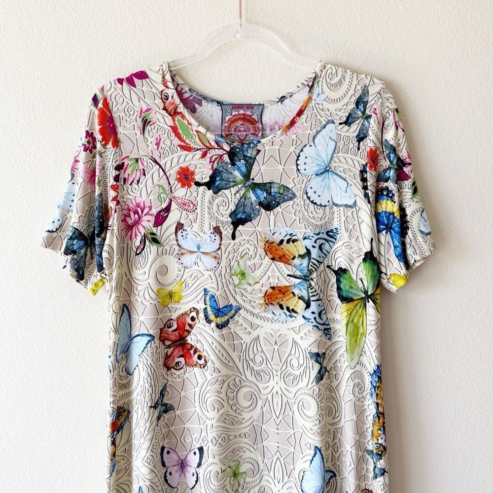Johnny Was Mitchi Butterfly Floral Swing Dress - Picture 3 of 13